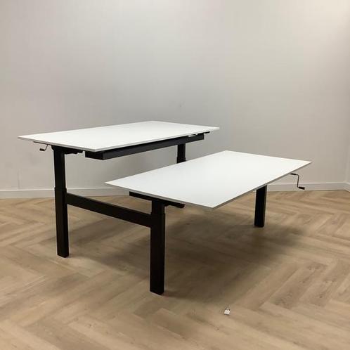 Tweedehands Drentea duo slingerbureau, 160x80 cm, wit -, Huis en Inrichting, Bureaus, Bureau, Gebruikt