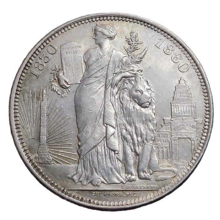 België. Leopold II (1865-1909). Module of 5 Francs 1880, 50, Postzegels en Munten, Munten | Nederland