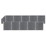 vidaXL Schuttingset 10 vierkant en 1 schuin 1830x186 cm HKC, Tuin en Terras, Verzenden, Nieuw