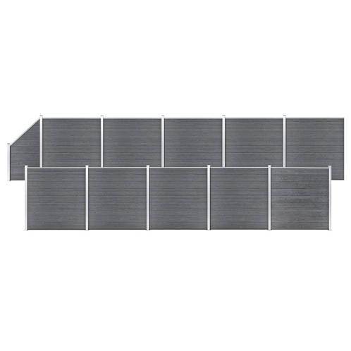 vidaXL Schuttingset 10 vierkant en 1 schuin 1830x186 cm HKC, Tuin en Terras, Tuinhekken en Hekwerk, Nieuw, Verzenden