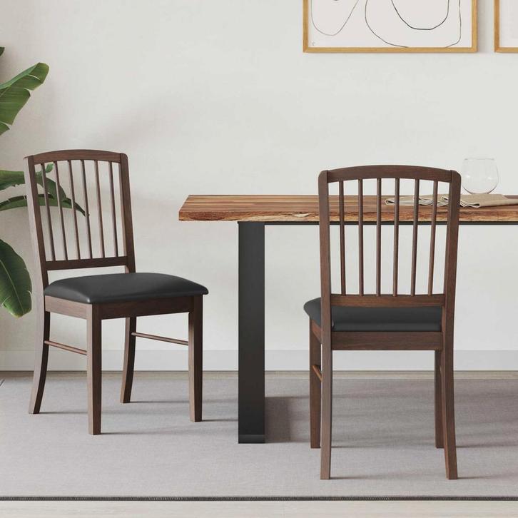 vidaXL Eetstoelen 2 pcs Lichtbruin 50 x 52,5 x 91 cm, Huis en Inrichting, Stoelen, Nieuw, Verzenden