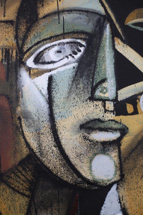 Jone Hopper - Grand portrait au chapeau (XL), Antiek en Kunst, Kunst | Schilderijen | Modern