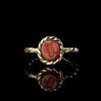 Oud-Romeins Zilver Zegelring met carneool schorpioen