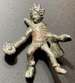 Oud-Romeins Brons Zeer zeldzaam beeldje van Apollo als, Antiek en Kunst