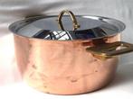 Roodkoperen kookpot met RVS binnenkant en voorzien van