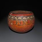 Mayan Terracotta Kom. ca. 450 - 650 n.Chr. 11,7 cm hoog.