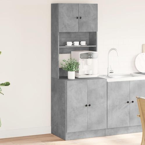vidaXL Keukenkast 60x50x180 cm bewerkt hout betongrijs, Huis en Inrichting, Kasten | Overige, Nieuw, Verzenden