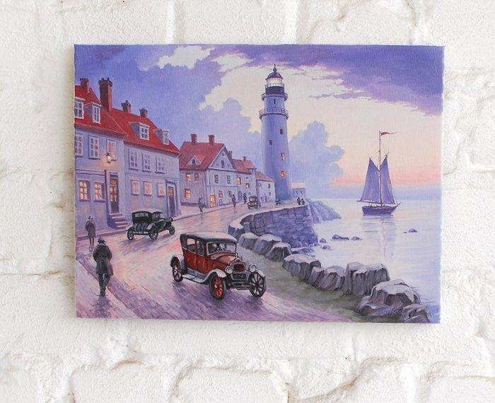 Serhiy Colba - Lighthouse in Old City, Antiek en Kunst, Kunst | Schilderijen | Klassiek