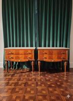 Table de chevet - Bois, Ronce, Marbre - Paire de chevets