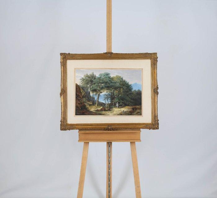 Hendrikus Johannes Knip (1819-1905) - Bosgezicht met herten, Antiek en Kunst, Kunst | Schilderijen | Klassiek