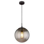 Moderne Smoked Hanglamp 30 cm E27 fitting Gerookt Glas Vista, Huis en Inrichting, Verzenden, Nieuw, Glas, Modern