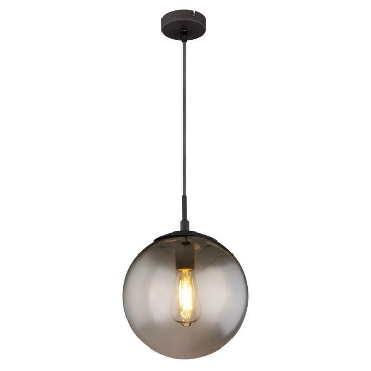 Moderne Smoked Hanglamp 30 cm E27 fitting Gerookt Glas Vista, Huis en Inrichting, Lampen | Hanglampen, Nieuw, Glas, Overige materialen
