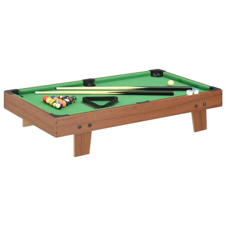 vidaXL Minipooltafel 3 Feet 92x52x19 cm bruin en groen, Sports & Fitness, Billards & Billards américains, Envoi