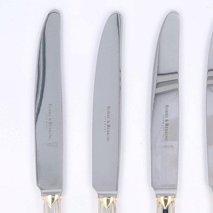 Robbe & Berking - Dinermes - Bestekset (6) - Arcade Goldband, Antiek en Kunst, Antiek | Zilver en Goud