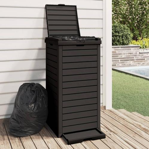 vidaXL Vuilnisbak voor buiten 41x41x86 cm polypropeen zwart, Huis en Inrichting, Woonaccessoires | Prullenbakken, Nieuw, Verzenden