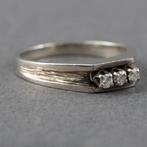 Bague - 14 carats Or blanc Diamant (Naturelle) - Diamant -, Handtassen en Accessoires, Ringen, Nieuw