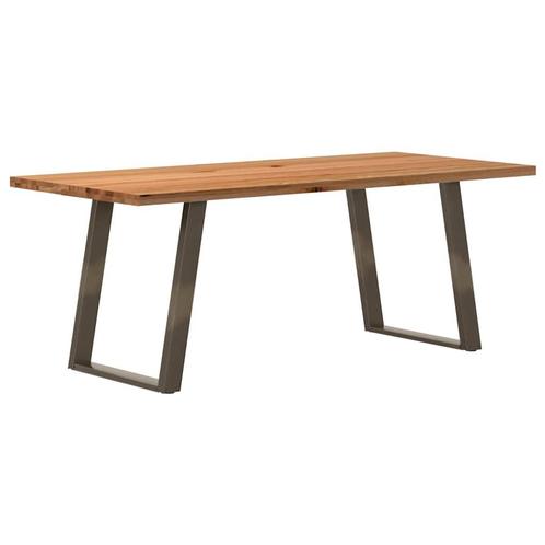 vidaXL Eettafel rechthoekig 200x90x74 cm massief eikenhout, Huis en Inrichting, Tafels | Eettafels, Nieuw, Verzenden