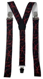 Prikkeldraad zwart/rood Bretels met extra sterke clips, Verzenden