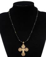 Collier d’Exorcisme–Croix de Saint Benoît & Obsidienne Noire