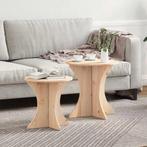 vidaXL Salontafel 2 pcs Naturel 46 x 46 x 47 cm Massief, Verzenden, Nieuw