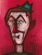 Bernard Buffet (1928-1999) - Le clown au fond rouge, Antiek en Kunst