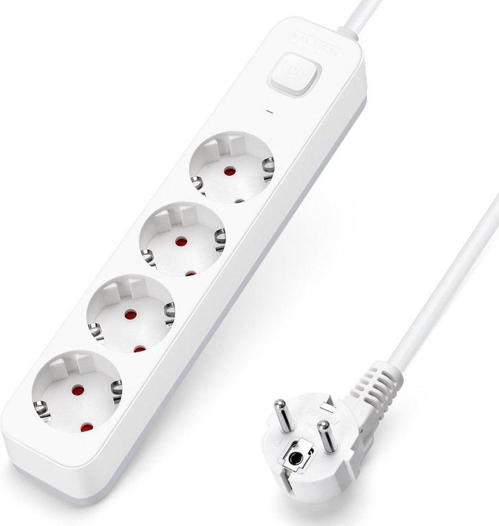 Stekkerdoos - Verlengsnoer - Verlengkabel - 3M - Wit - Aigos, Huis en Inrichting, Woonaccessoires | Overige, Verzenden