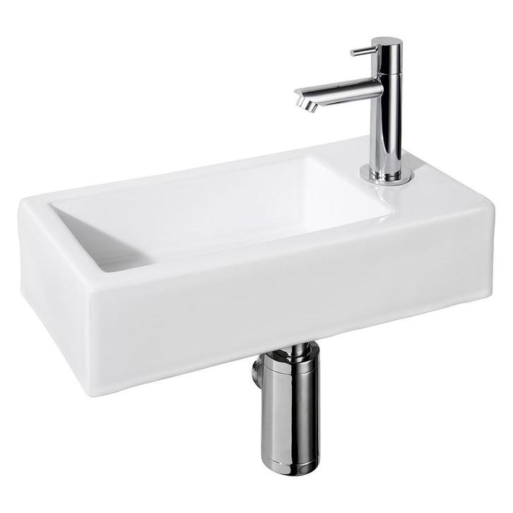 Fonteinset Differnz Helios 37.5x18.5x9.5 cm Keramiek Wit, Doe-het-zelf en Bouw, Sanitair, Overige typen, Nieuw, Chroom, Ophalen of Verzenden