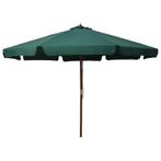 vidaXL Parasol met houten paal 330 cm groen, Tuin en Terras, Verzenden, Nieuw
