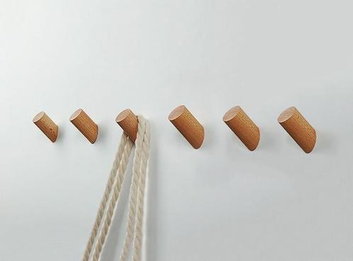 Set van 6 houten kledinghaken (kapstok), essenhout, Bricolage & Construction, Outillage | Autres Machines, Envoi