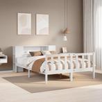 vidaXL Bed met boekenkast zonder matras grenenhout wit, Huis en Inrichting, Verzenden, Nieuw
