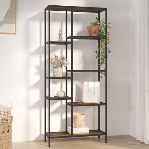 vidaXL Boekenkast 80x30x180 cm staal en bewerkt hout, Huis en Inrichting, Kasten | Boekenkasten, Nieuw, Verzenden