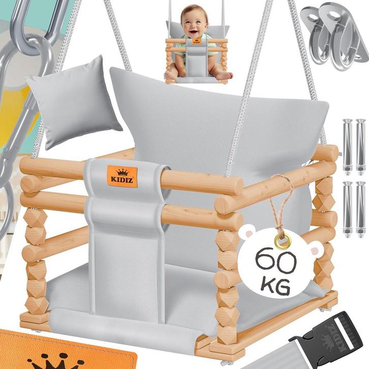 KIDIZ® Babyschommel, kinderschommel, schommelzitje met bekle, Kinderen en Baby's, Wipstoeltjes, Nieuw, Verzenden