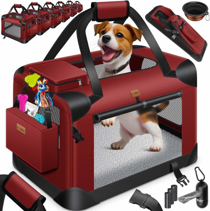 Reisbench hond - Draagtas hond - Transportbox - 102x69x69 cm, Dieren en Toebehoren, Overige Dieren-accessoires, Verzenden