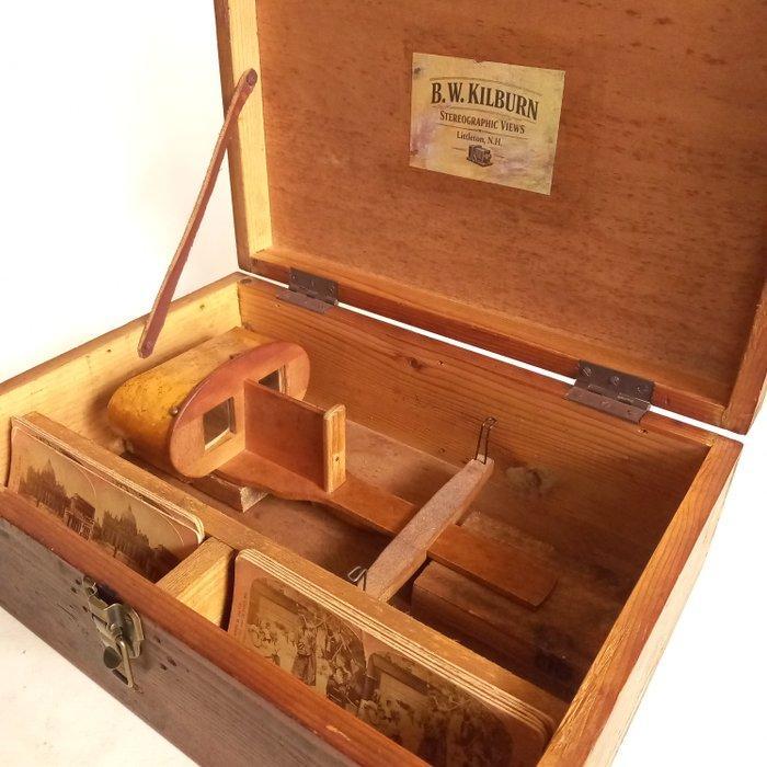 B. W. Kilburn 1890s Stereoscope with 9 Stereo cards, Verzamelen, Foto-apparatuur en Filmapparatuur