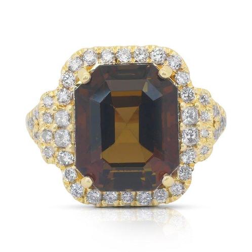 Bague - 18 carats Or jaune -  8.88ct. tw. Tourmaline -, Handtassen en Accessoires, Ringen