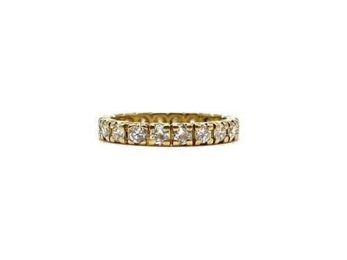 Ring - 18 karaat Geel goud - 1.00ct. tw. Diamant, Handtassen en Accessoires, Ringen