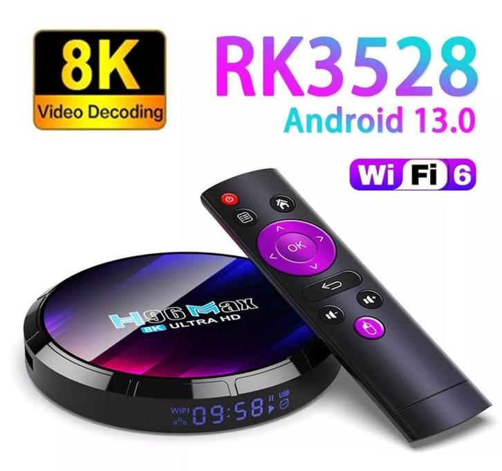 Mediaspeler android 13 4GB 32GB smart tv iptv box +5G 4K H96, Audio, Tv en Foto, Mediaspelers, Nieuw, Verzenden