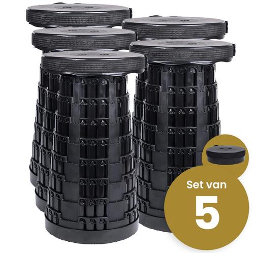 Set Van 5 Stuks ! Alora Opvouwbare Kruk Extra Strong - Zwart, Huis en Inrichting, Stoelen, Nieuw