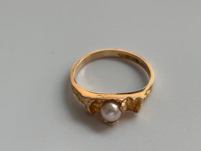 Lapponia - Ring - 14 karaat Geel goud Parel, Bijoux, Sacs & Beauté, Bagues
