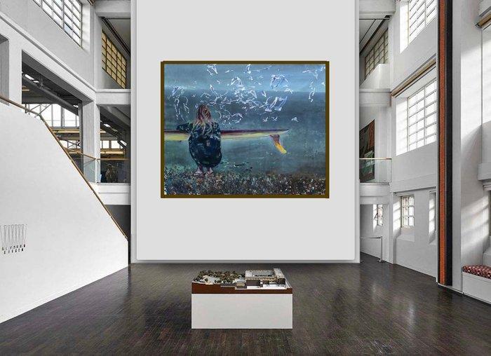 Mirian Go - Die Erwartung der Wellen, Antiek en Kunst, Kunst | Schilderijen | Modern