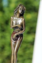 sculptuur, the lady with the head - 29 cm - brons marmer