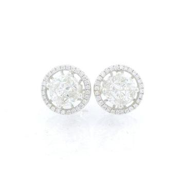 Oorbellen - 18 karaat Witgoud - 1.57ct. tw. Diamant