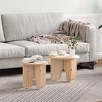 vidaXL Salontafel 2 pcs Naturel 39.5 x 39.5 x 30 cm Massief, Huis en Inrichting, Verzenden, Nieuw