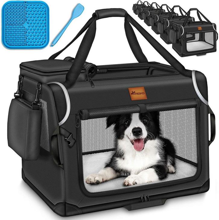 hondentransportbox / reisbench - inclusief likmat en spatel, Animaux & Accessoires, Accessoires pour chiens, Envoi