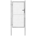 vidaXL Tuinpoort gegalvaniseerd staal 100x150 cm zilver, Verzenden