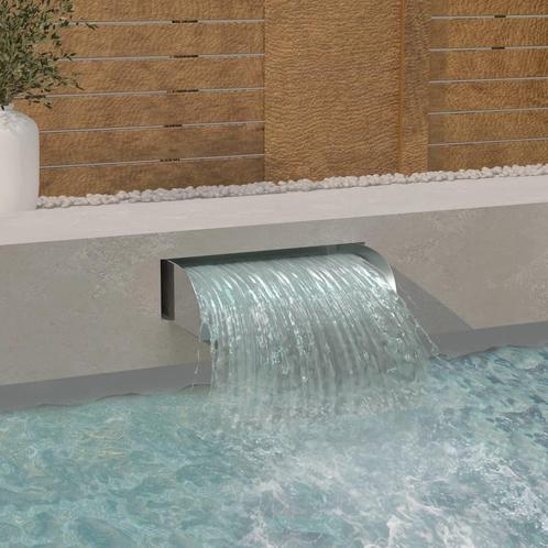 vidaXL Waterval met LEDs 60x34x14 cm roestvrij staal 304, Tuin en Terras, Waterpartijen en Fonteinen, Nieuw, Verzenden