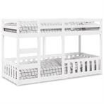 vidaXL Stapelbed massief grenenhout wit 90x200 cm, Huis en Inrichting, Slaapkamer | Bedden, Verzenden, Nieuw