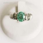 Ring van smaragd en diamant van 1,16 ct, Bijoux, Sacs & Beauté, Pierres précieuses, Ophalen