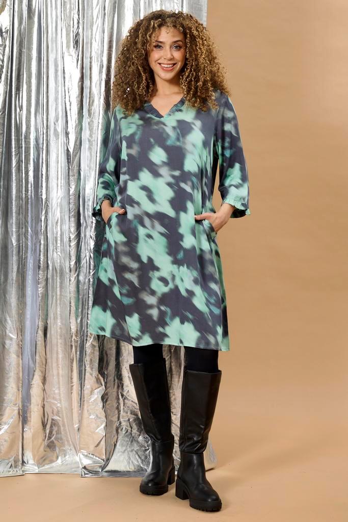 ZHENZI jurk elegante printM=46-48Maat 46/48 (XL) of groter, Kleding | Dames, Jurken, Overige kleuren, Nieuw, Maat 46/48 (XL) of groter