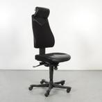 Kinnarps bureaustoel, zwart leder / stof, geen armleggers, Ophalen of Verzenden